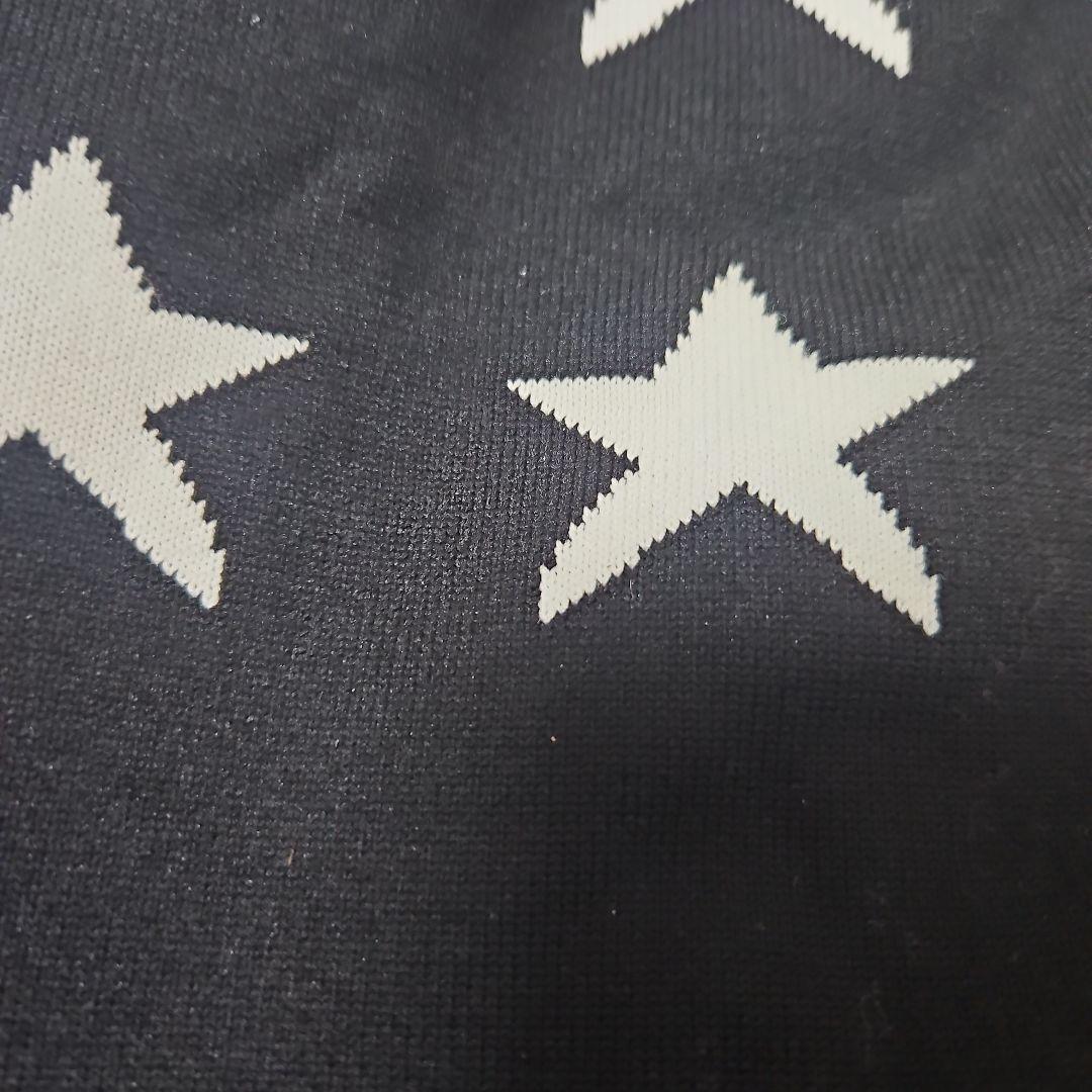 V12 防風裏地付 黒 星刺繍 セーター 2
