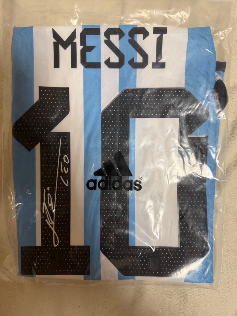 じゃがー　メッシ サインプリント入りアルゼンチン代表 ユニフォーム　2XL