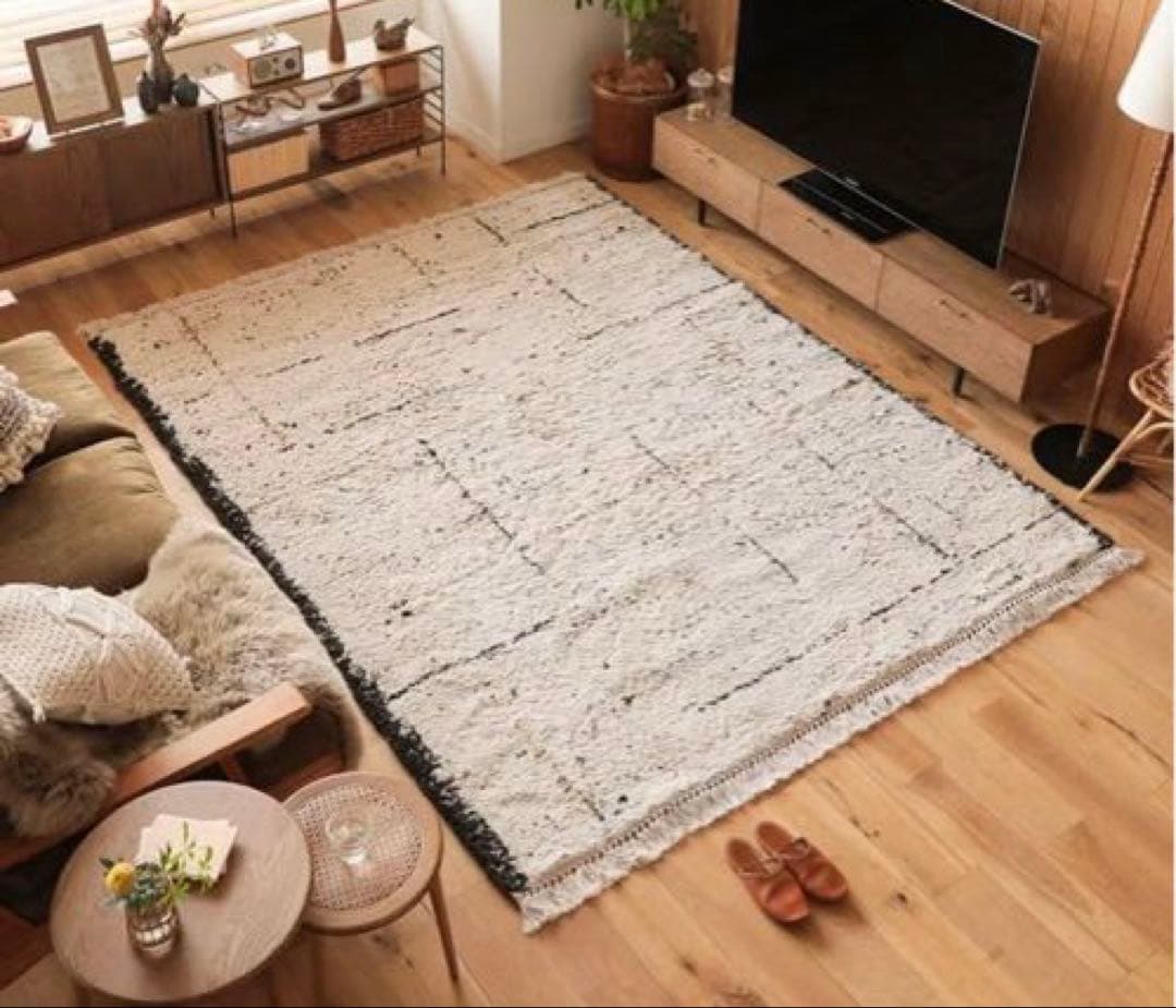 リセノ　BIANCA LINE DOT 200×250　ウィルトン織りラグ