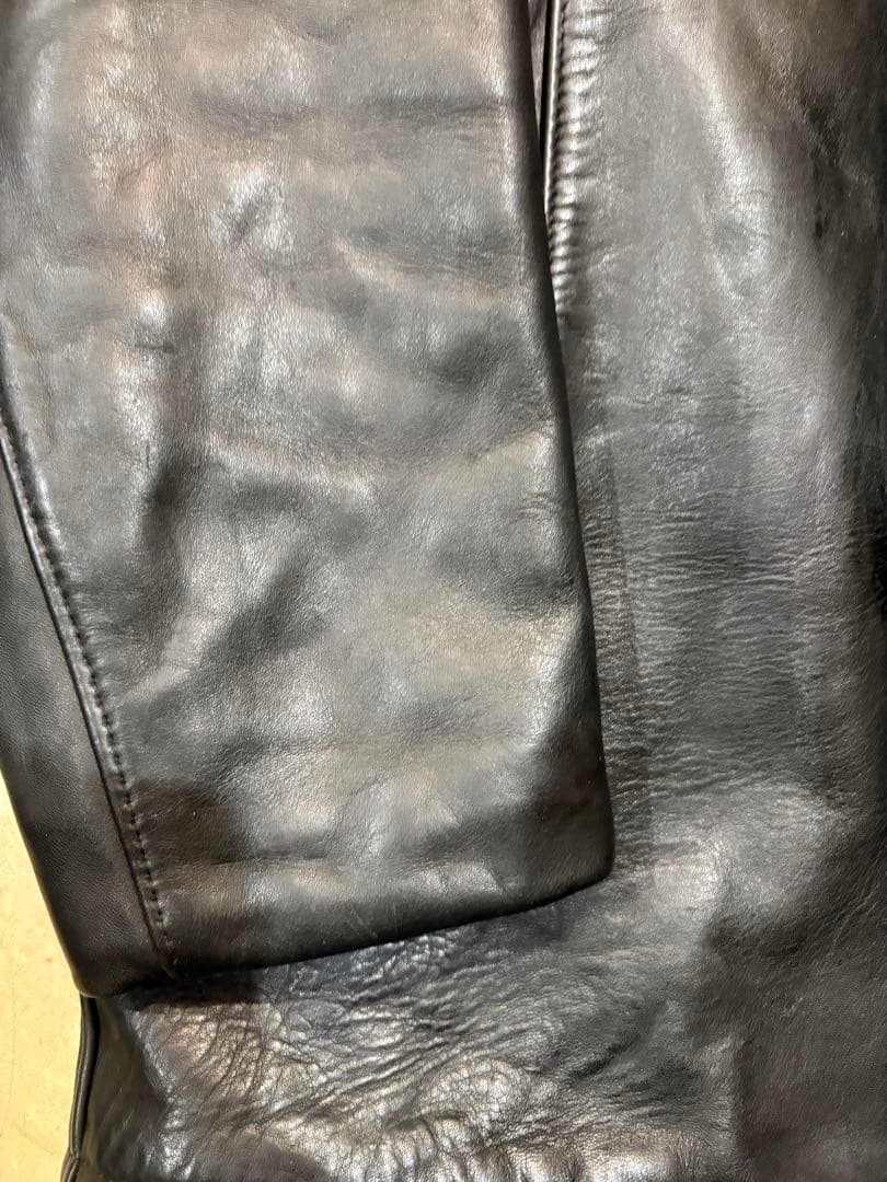 美品 SCHOTT レザー ピーコート40 XLブラック USA製 ショット