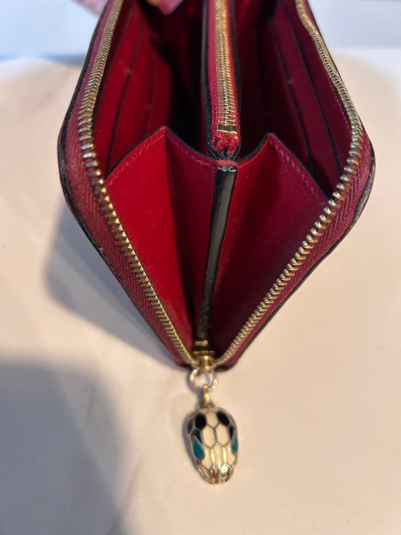 ブルガリ セルペンティ L字ファスナー 長財布 ピンク