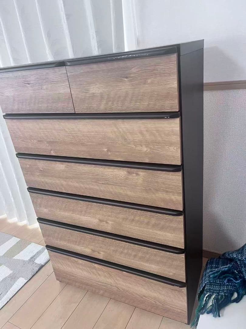 ハイチェスト 　ニトリタンス6段 引き出し　ミドルブラウン/ダークブラウン