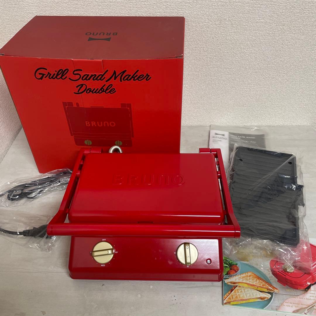 BRUNO ブルーノ グリルサンドメーカー ダブル　レッド