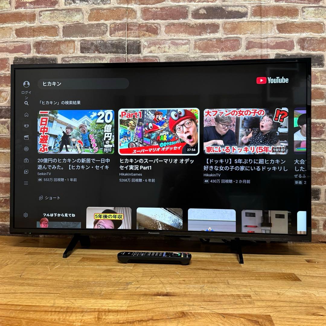 パナソニック 49V型 4K 液晶テレビ スマートビエラ TH-49FX600