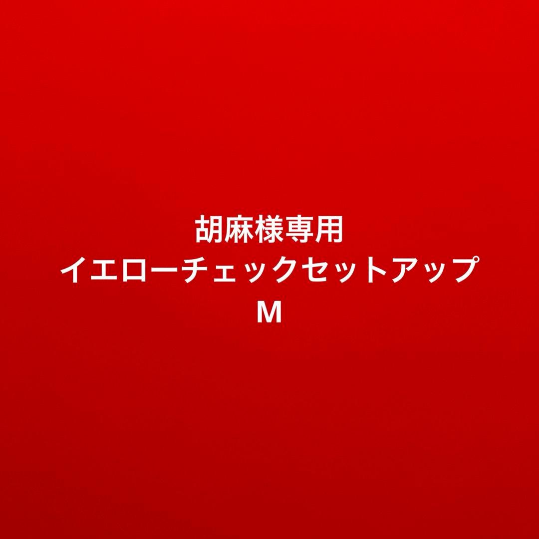 胡麻 イエローチェックセットアップM