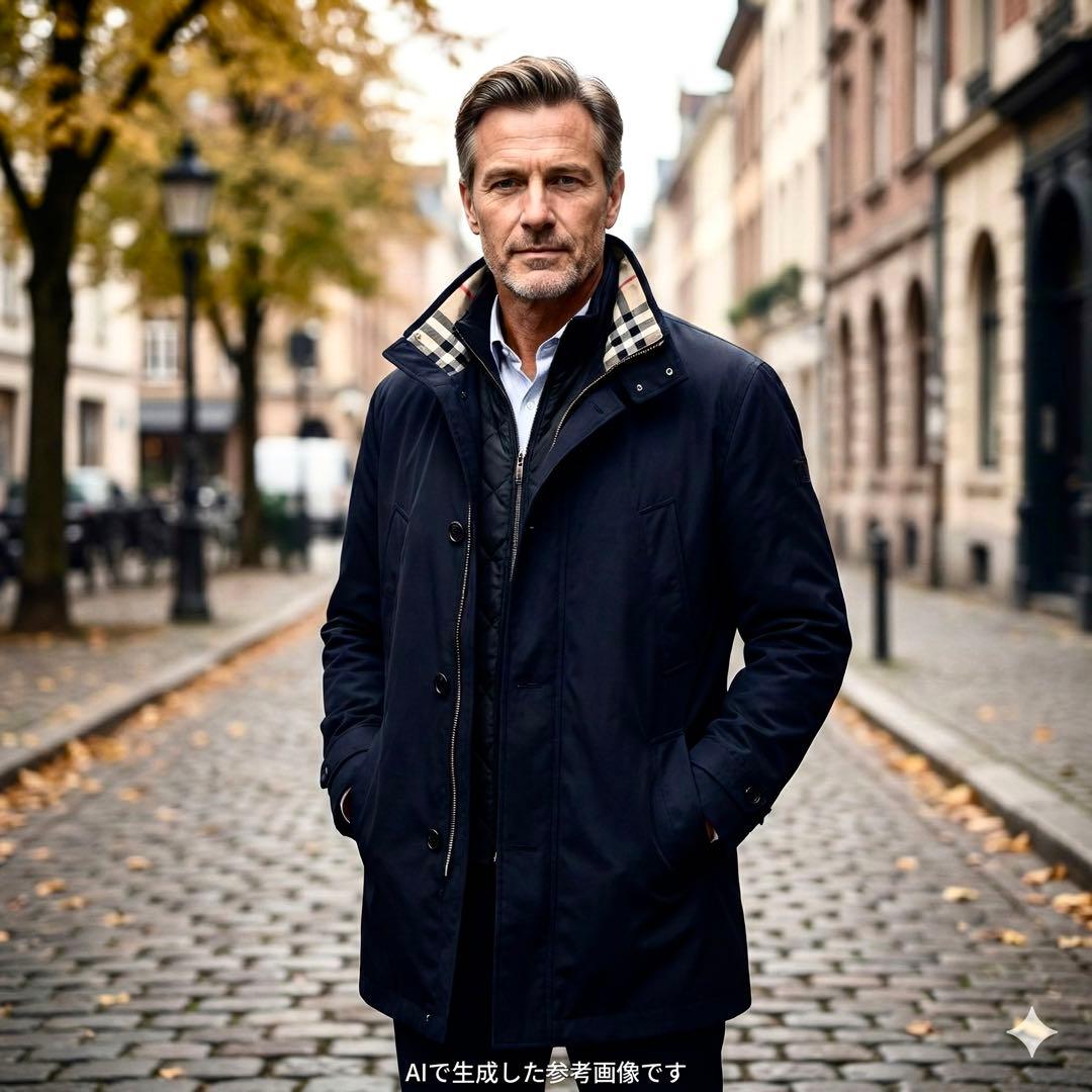 バーバリーロンドン 2way スタンドカラーコート ノバチェック M ブラック