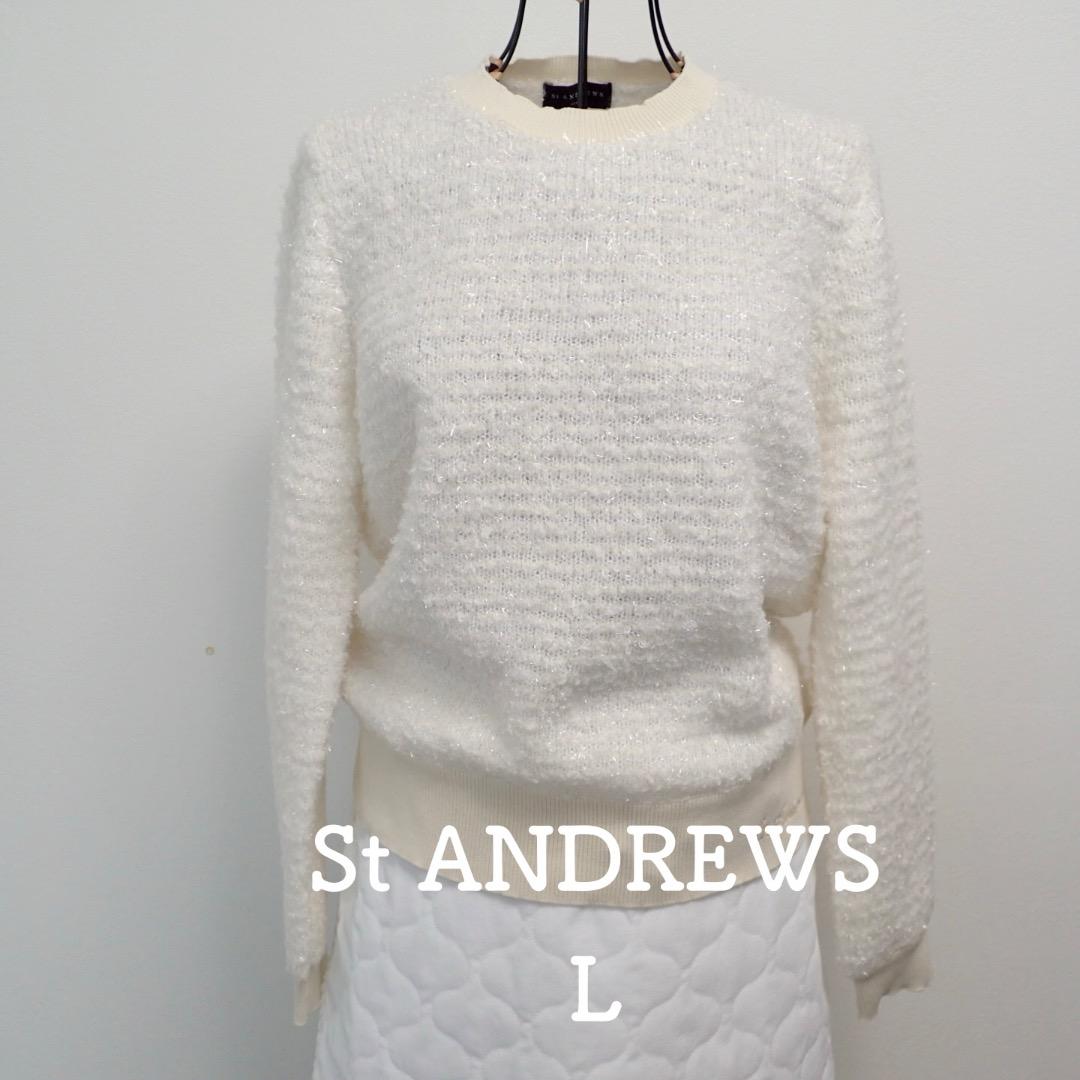 セントアンドリュース　ファンシークルーネックニットプルオーバー　サイズL