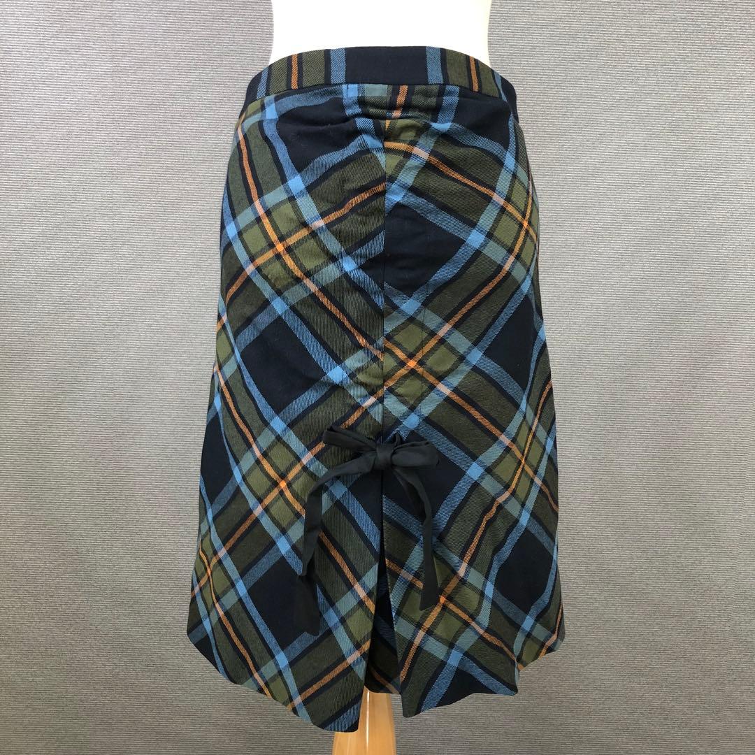 楽一番 Vivienne Westwood チェック柄 ウール 変形ミニスカート