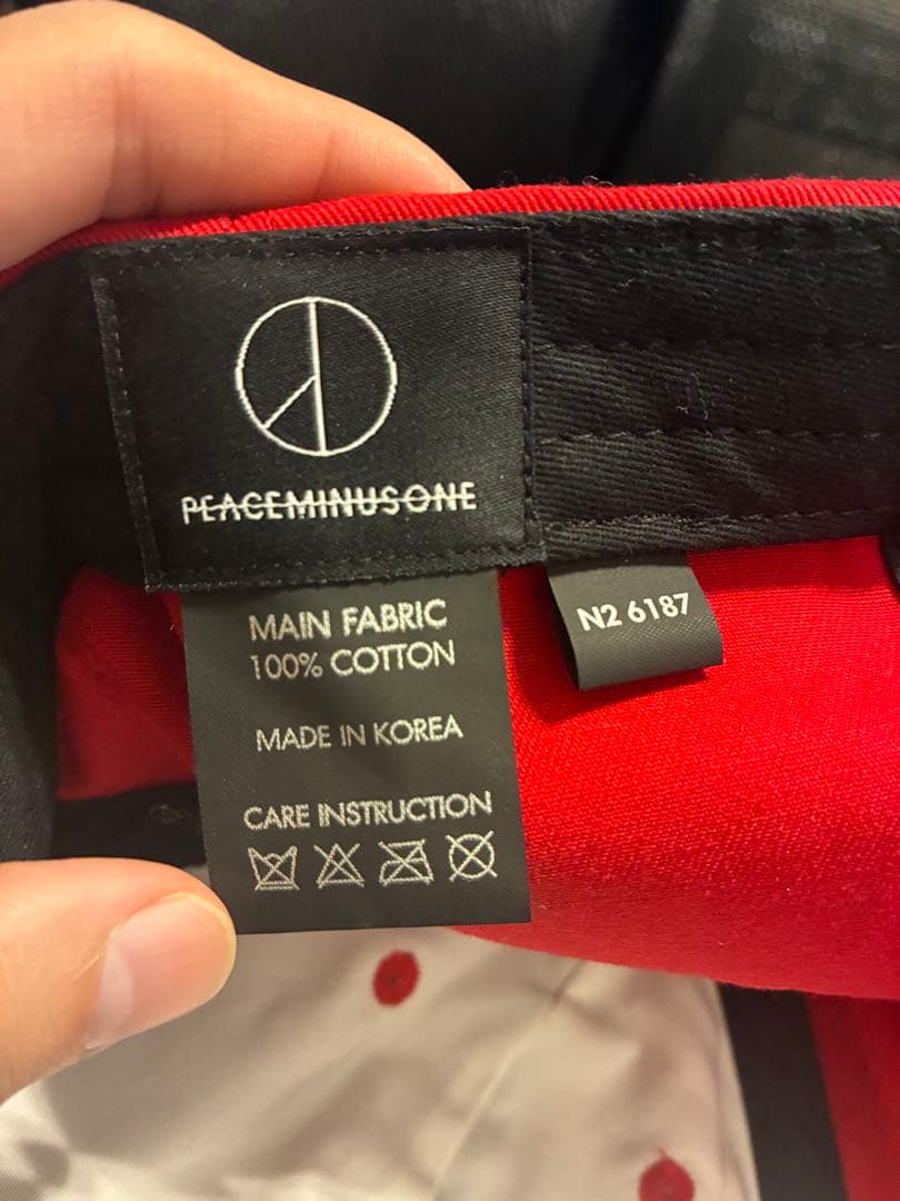 帽子 peaceminusone BALL CAP #1 RED