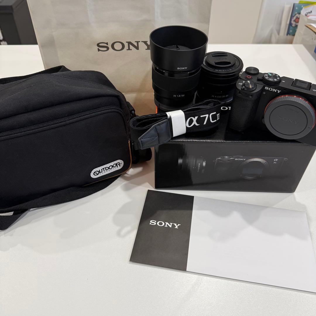 極美品！カメラバッグ、単焦点レンズ付き SONY α7CII ズームレンズキット