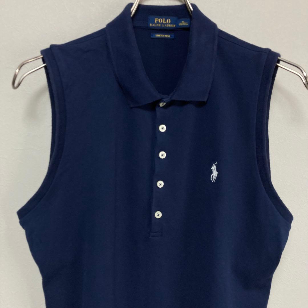 ポロラルフローレン RALPH LAUREN ポロシャツ ５つボタン 紺色 XL