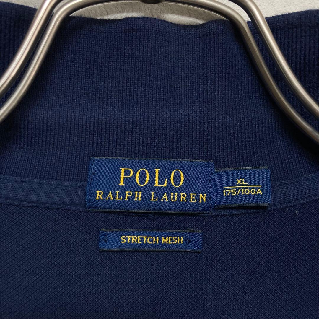ポロラルフローレン RALPH LAUREN ポロシャツ ５つボタン 紺色 XL