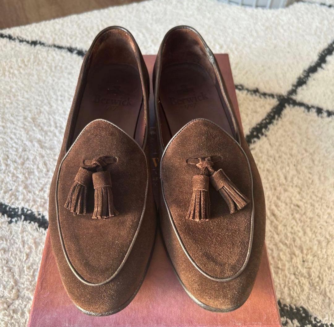 Berwick タッセルローファー 【41】スエード 4951 ダークブラウン