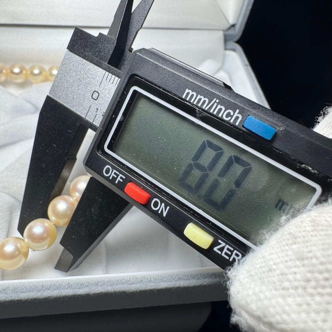 大珠 アコヤ真珠 ネックレス パール 8.0mm 43.5cm 37.1g