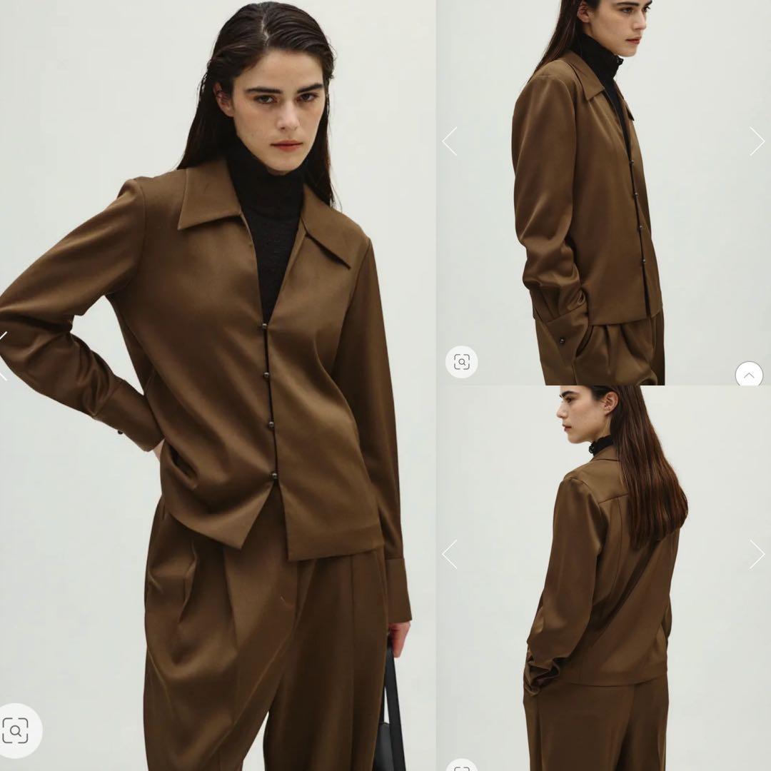 RIM.ARK 26SS Open collar slim SH JKブラウン