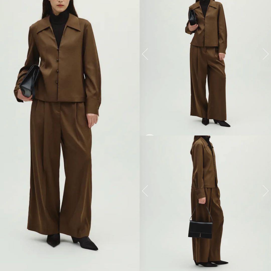 RIM.ARK 26SS Open collar slim SH JKブラウン