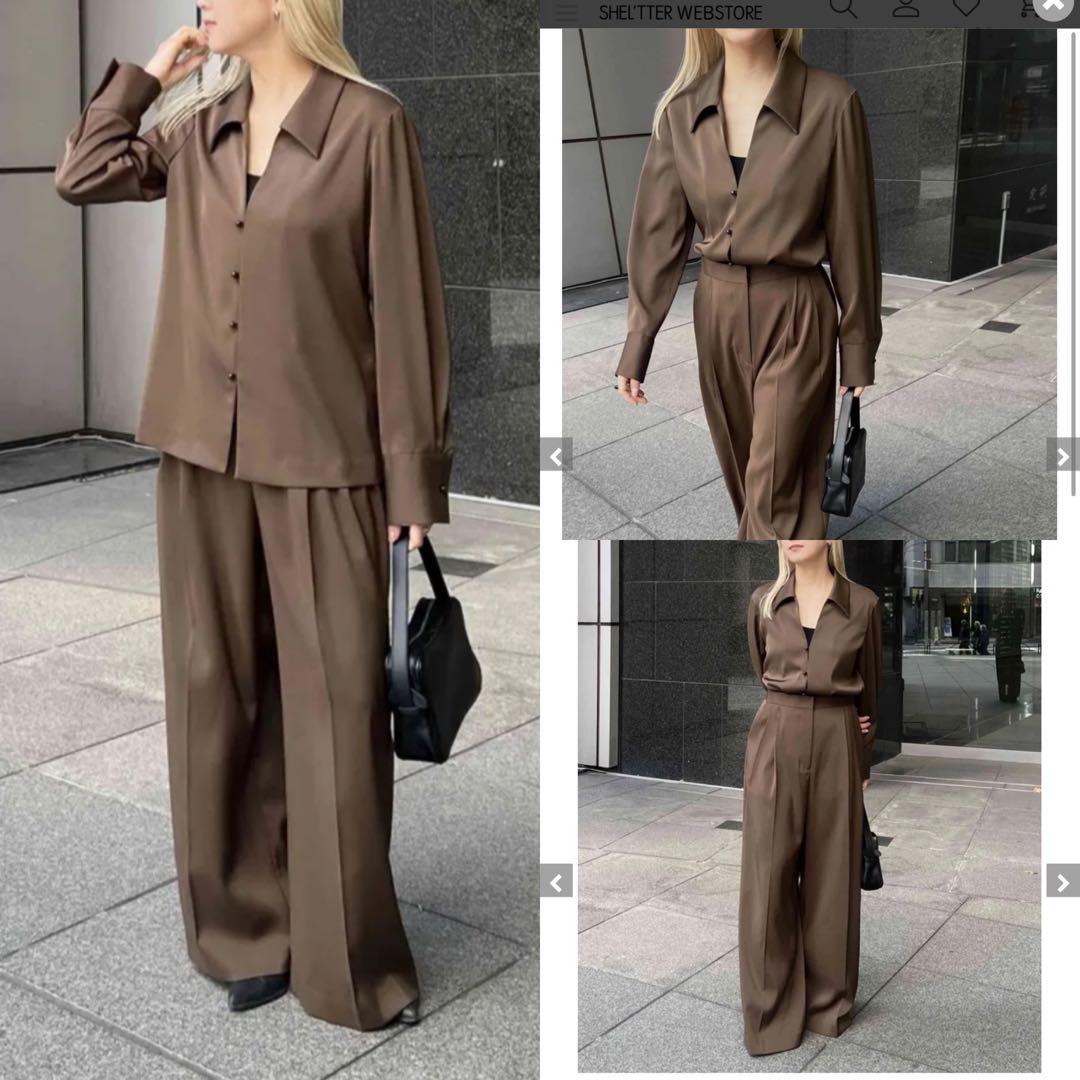 RIM.ARK 26SS Open collar slim SH JKブラウン