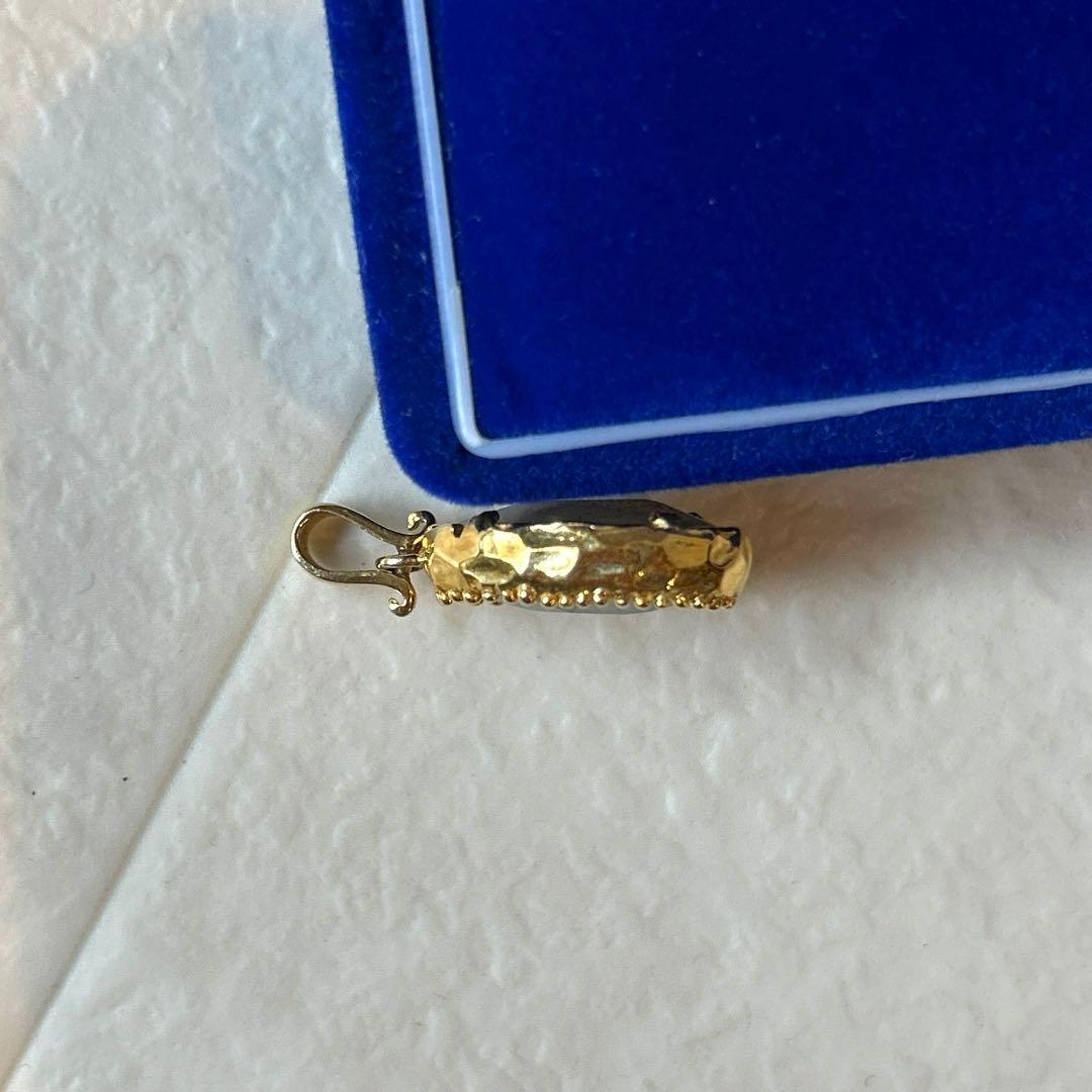 一点物 英国ヨーロッパ ミル打ち オーバルラブラドライト ネックレス トップ