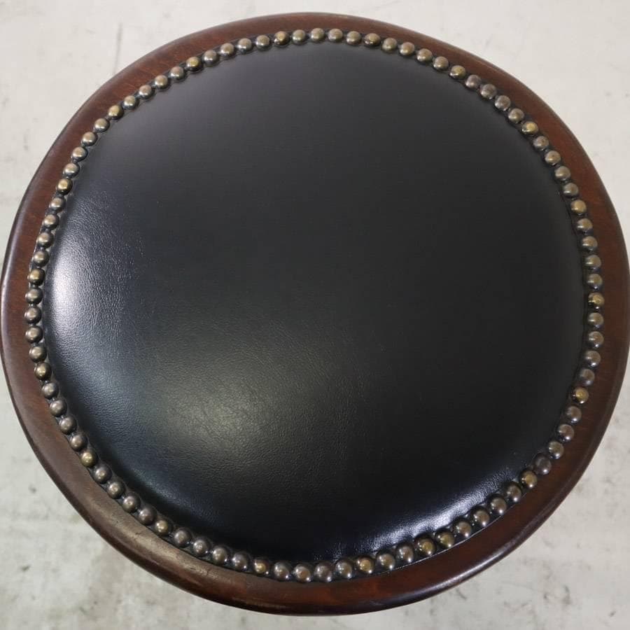 6脚まとめ買い3 ルーマニア製 ハイスツール ビーチ材 ブラック PVCレザー