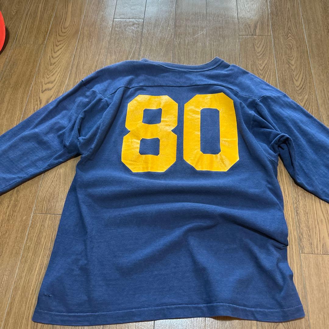 チャンピオンフットボールtシャツ　70s ヴィンテージ　navy バータグ