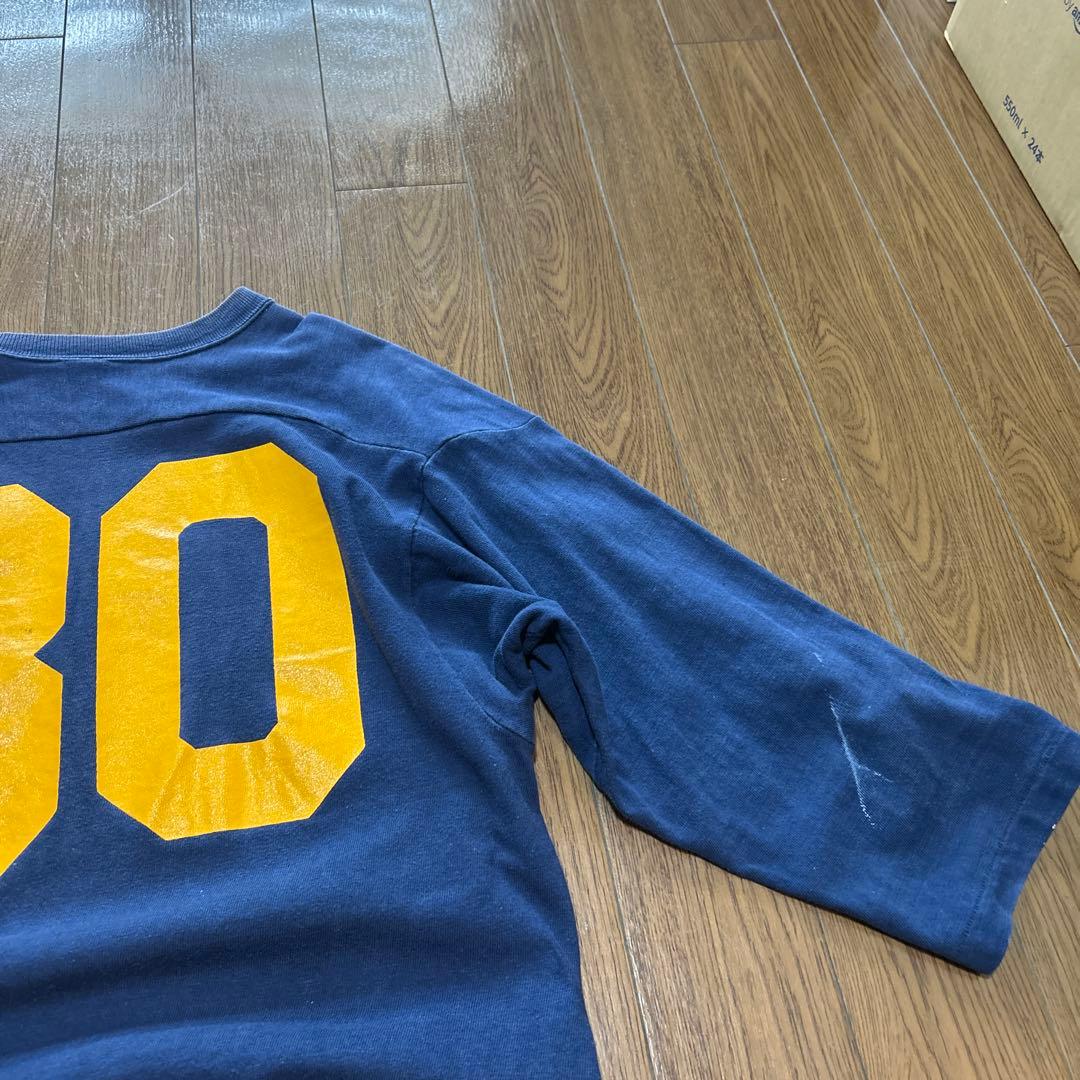 チャンピオンフットボールtシャツ　70s ヴィンテージ　navy バータグ