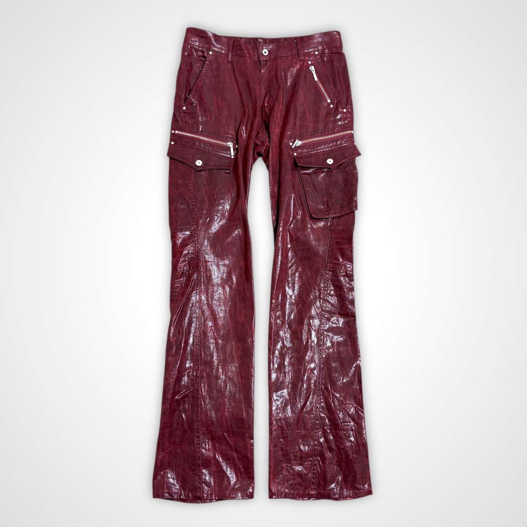 00s Y2K A.S.M 裾ジップ ギミック フレア カーゴパンツ 90s