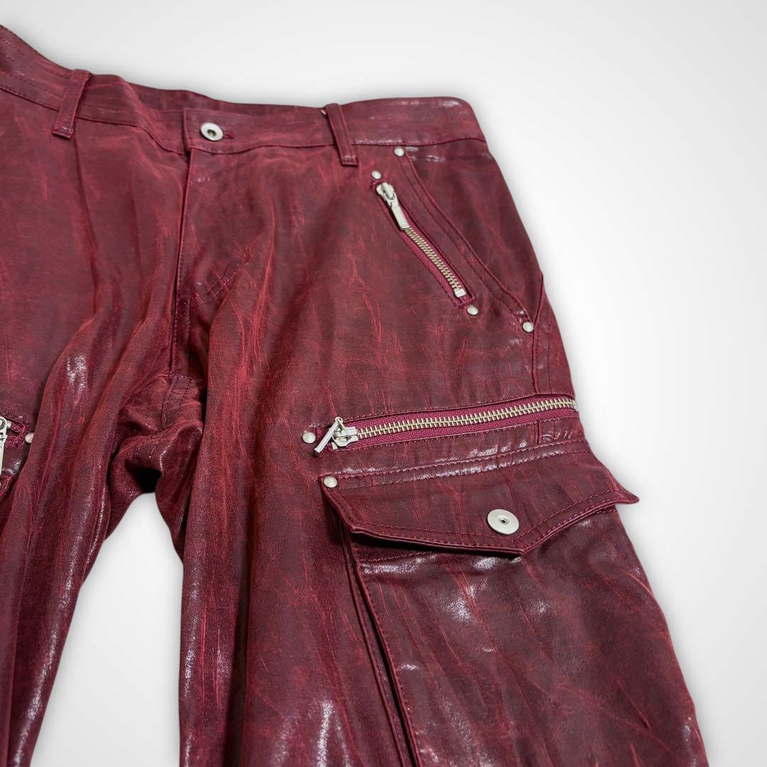 00s Y2K A.S.M 裾ジップ ギミック フレア カーゴパンツ 90s