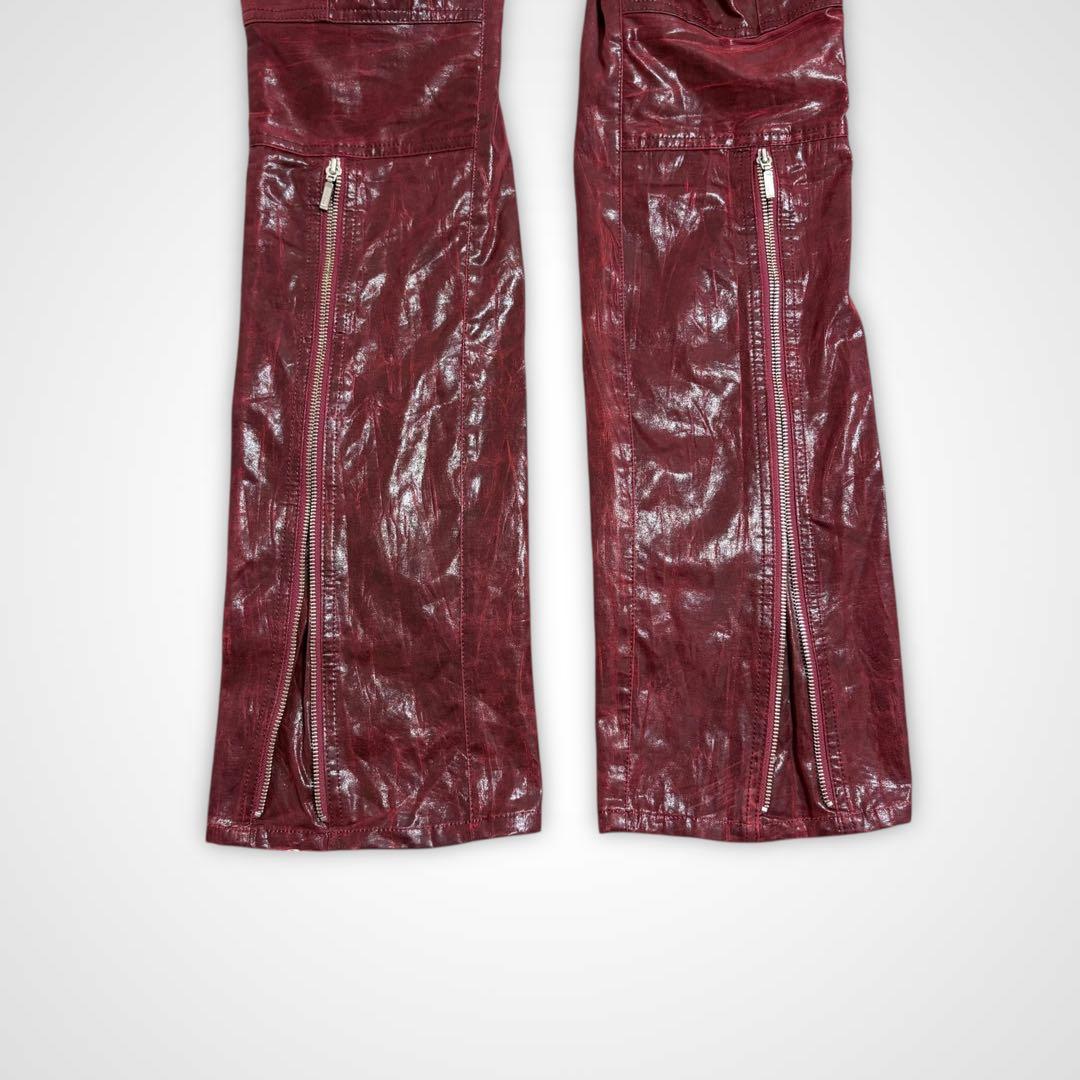 00s Y2K A.S.M 裾ジップ ギミック フレア カーゴパンツ 90s