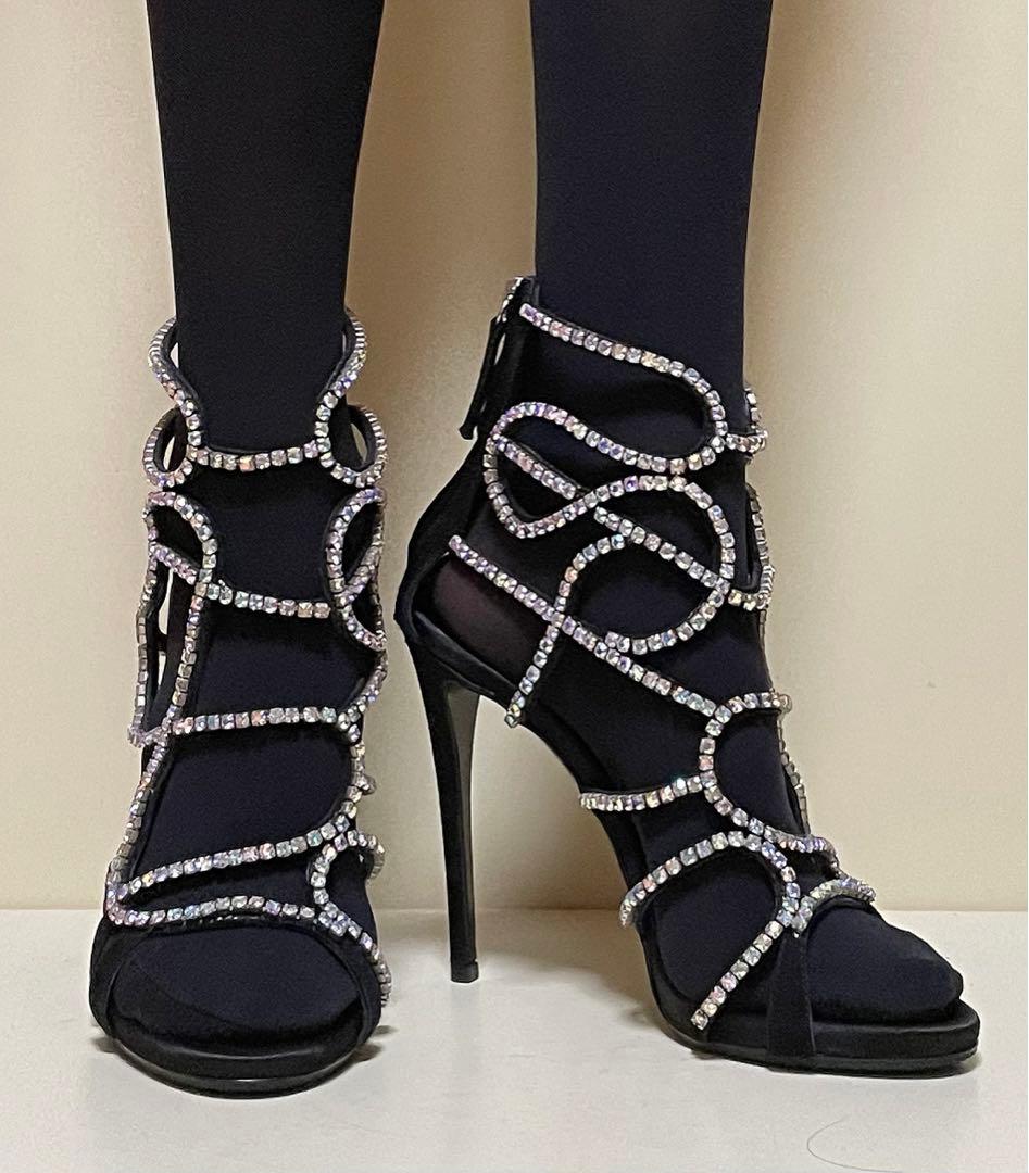 美品　ジュゼッペザノッティ　スワロフスキー　ブーツサンダル　37