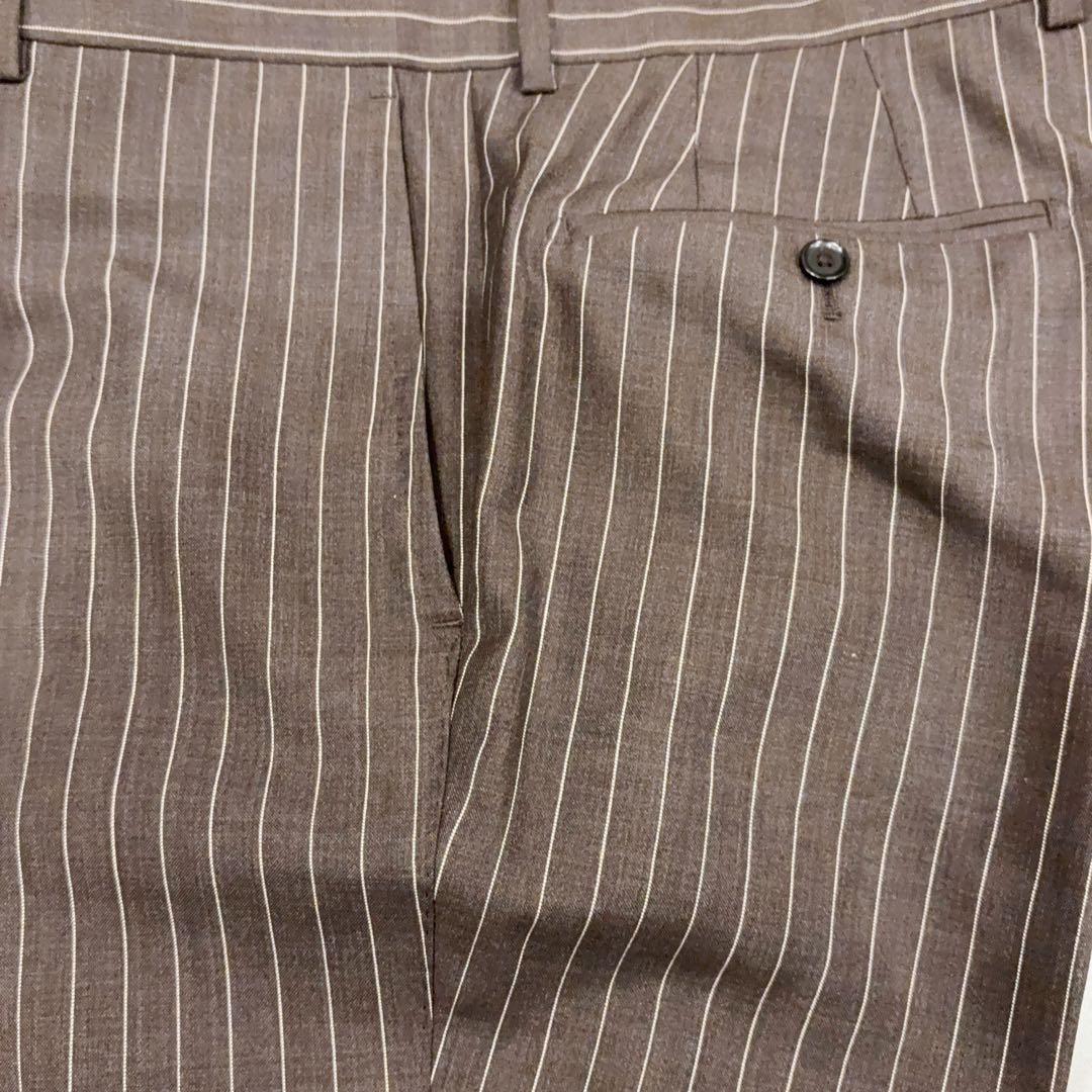 極美品 トゥモローランド ピルグリム ブラウン ストライプ スーツ