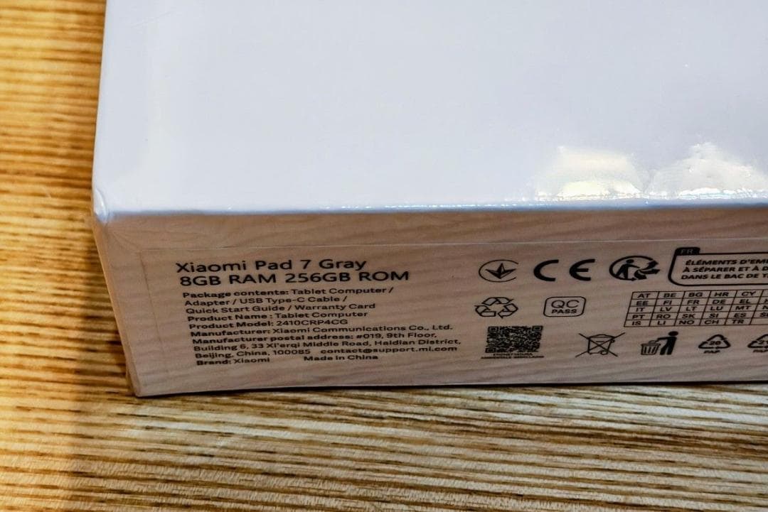 Xiaomi Pad 7、 8GB 256GB 、グレー、グローバル版