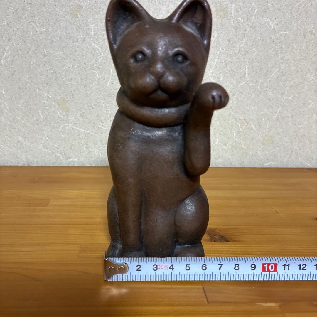 備前焼　ねこ（招き猫）　古美術