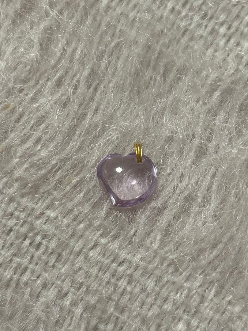 MHT 薄紫 アメジスト ハート型チャーム ネックレス