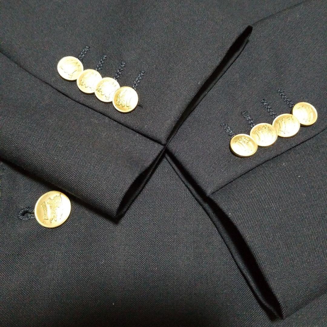 【大きいサイズ】バーバリー　紺ブレ　ダブル　金ボタン　AB6　背抜き　美品