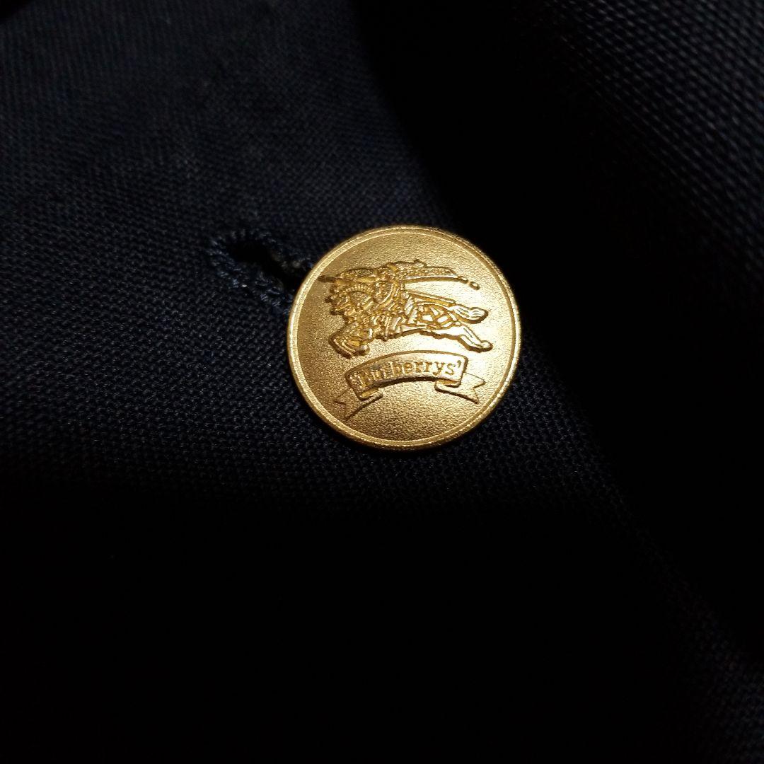 【大きいサイズ】バーバリー　紺ブレ　ダブル　金ボタン　AB6　背抜き　美品