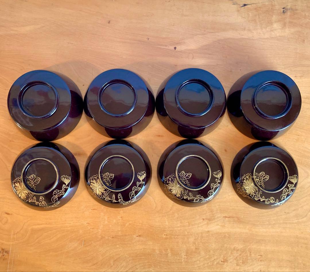 輪島塗 蔵出し 吸物椀4客 江戸安政年間 アンティーク 時代物 箱入 国産