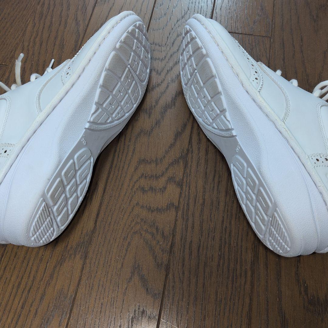 美品HPS ホワイトレザーウィングチップローファー