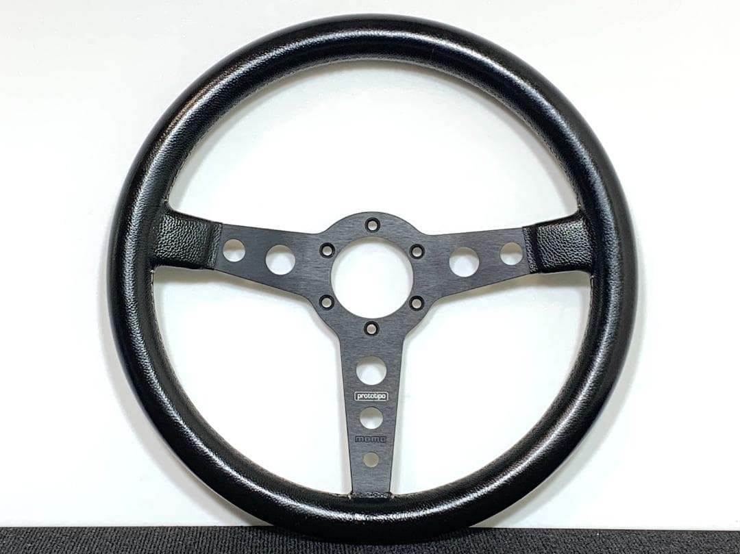 モモ プロト ティーポ 35パイ ブラックレザー 正規品 12年製 ステアリング