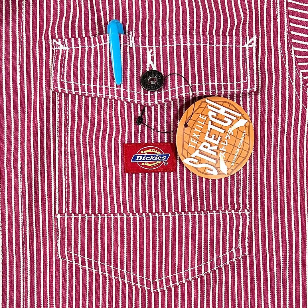 【未使用タグ付き】 Dickies ストレッチ ヒッコリーつなぎ オールインワン