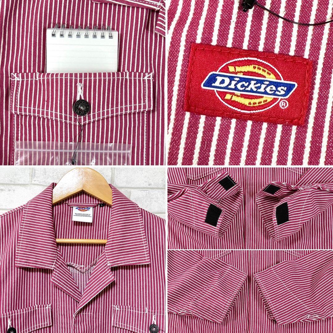 【未使用タグ付き】 Dickies ストレッチ ヒッコリーつなぎ オールインワン