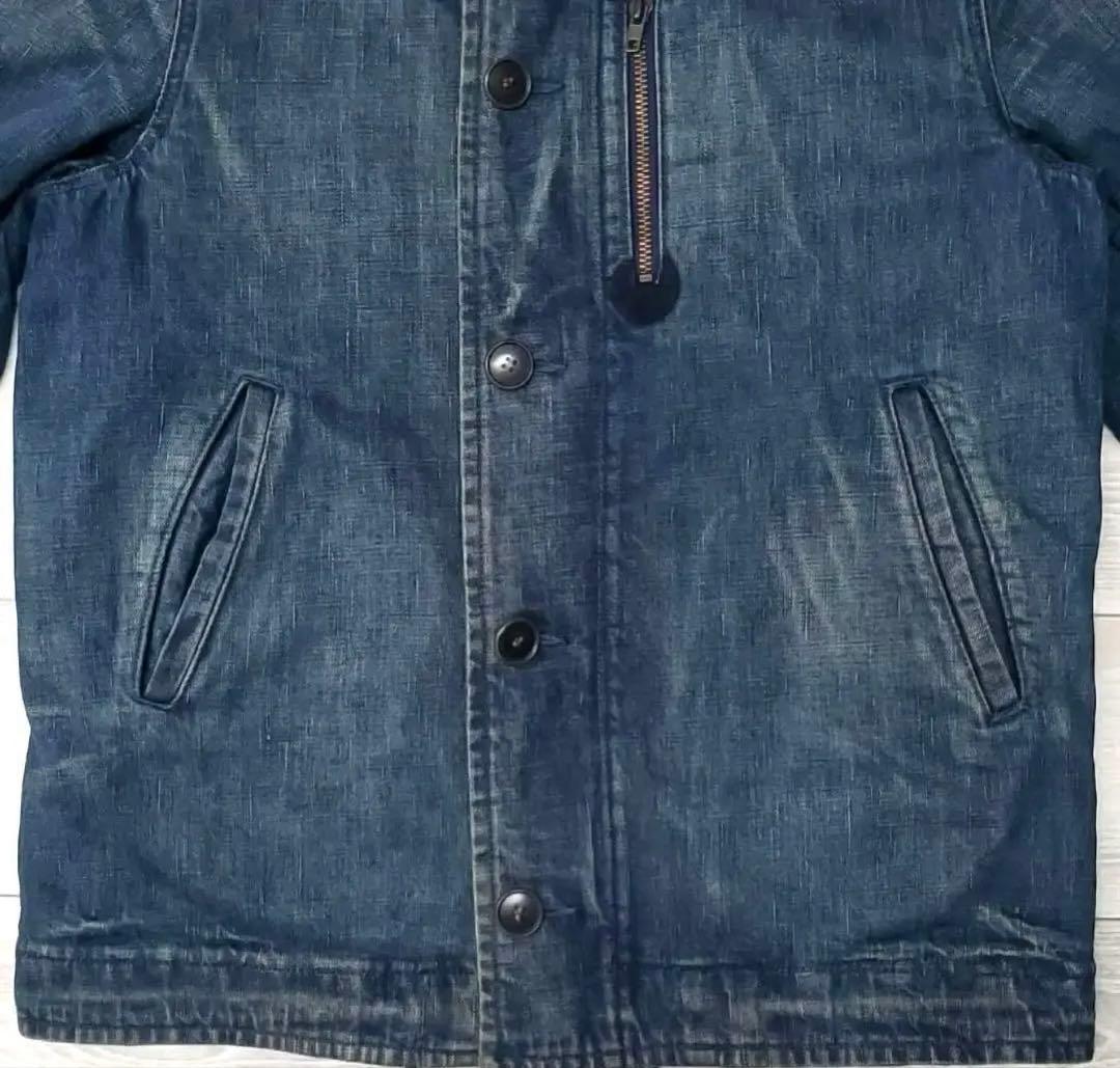 BlueBlue デニムデッキジャケット 海軍　ヴィンテージ加工