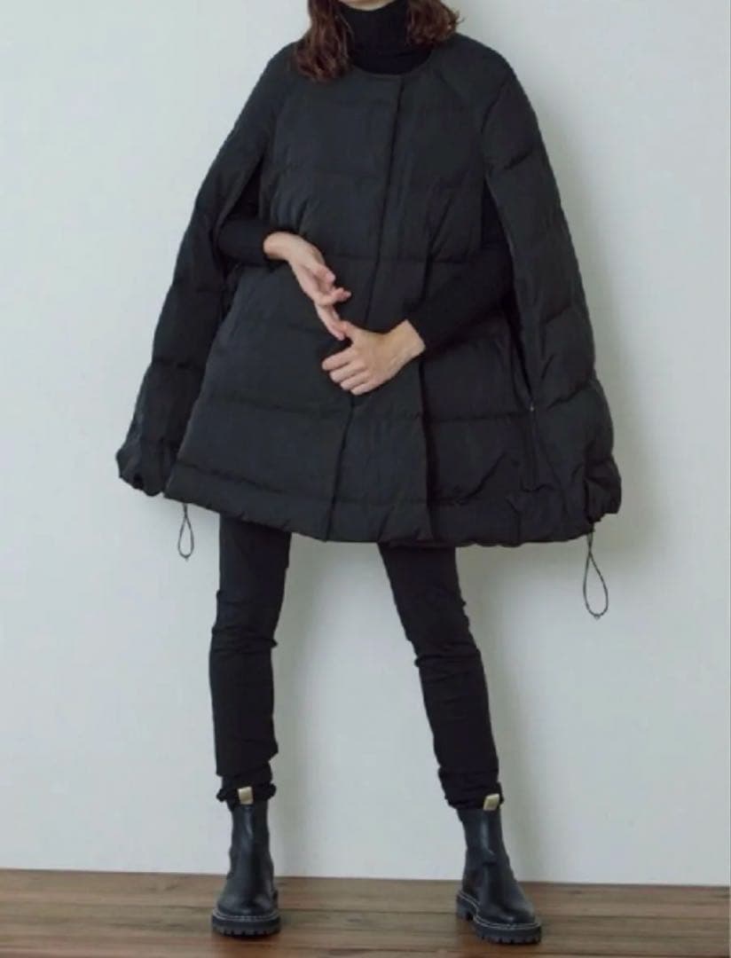 LE PHIL ダウンコート パッフィーダウンケープ ポンチョ フェザー