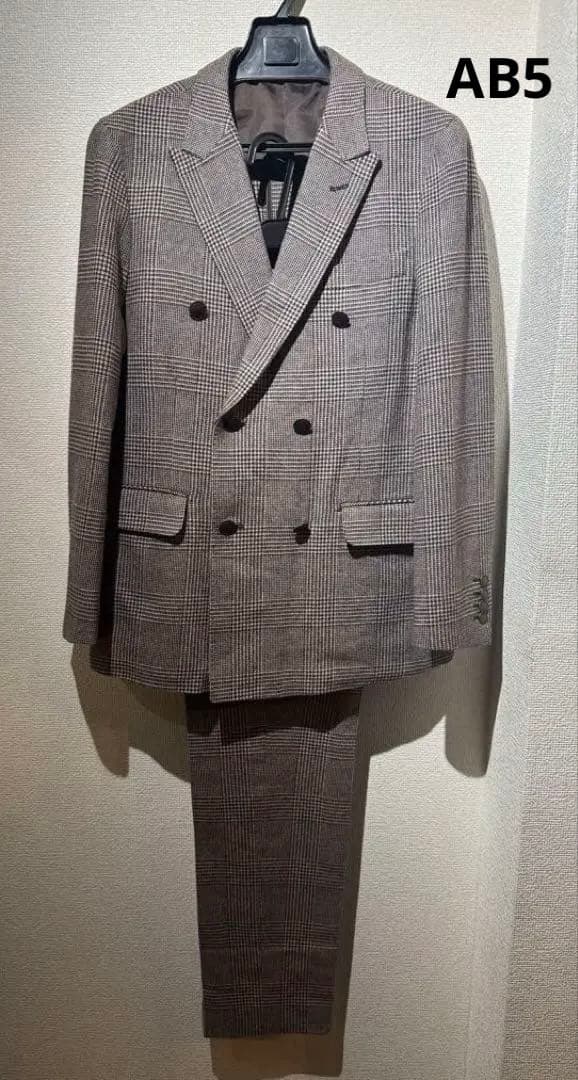 k*u様 スーツセレクト AB5 チェック柄 ウール ダブル スーツ