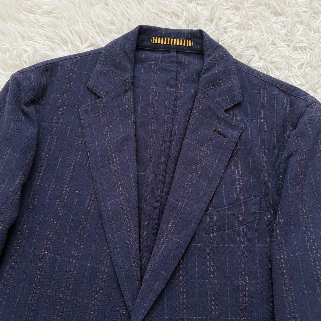 LARDINI ラルディーニ ジャケット 52 ネイビー チェック イタリア製