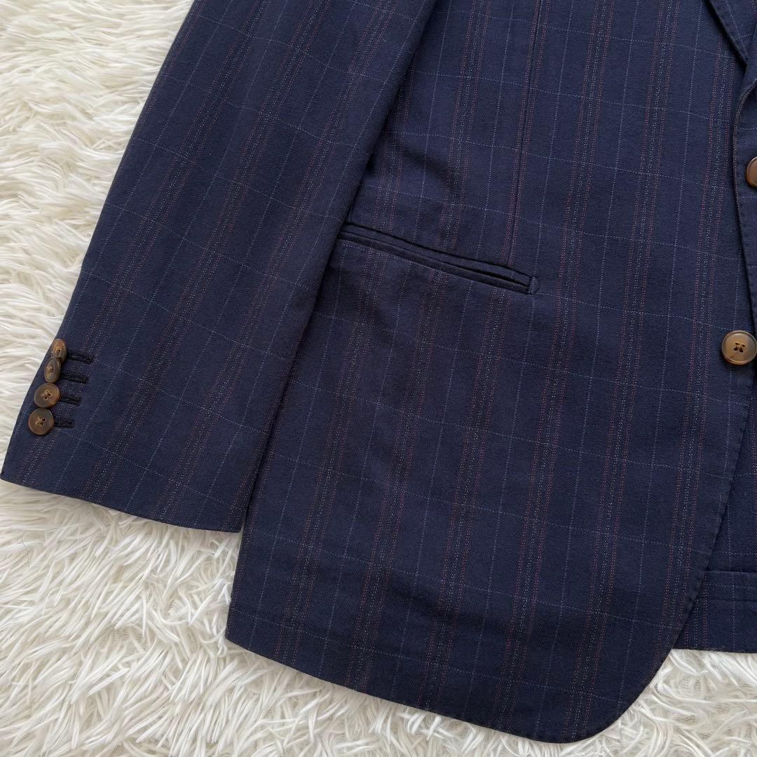 LARDINI ラルディーニ ジャケット 52 ネイビー チェック イタリア製