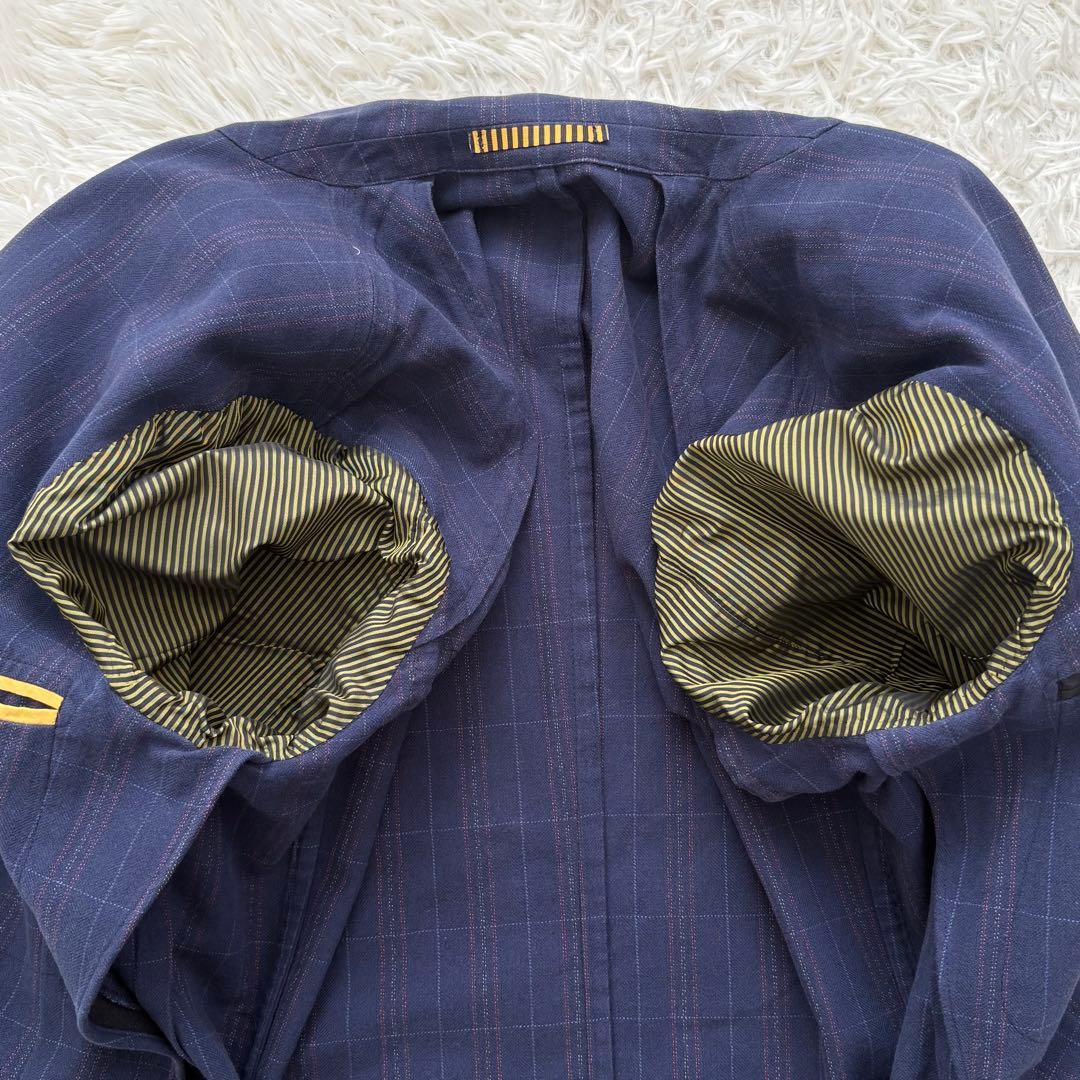 LARDINI ラルディーニ ジャケット 52 ネイビー チェック イタリア製