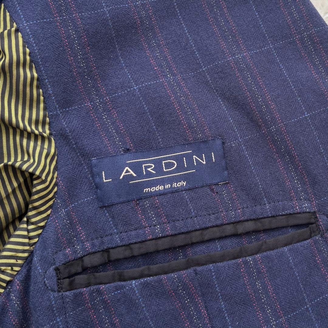 LARDINI ラルディーニ ジャケット 52 ネイビー チェック イタリア製