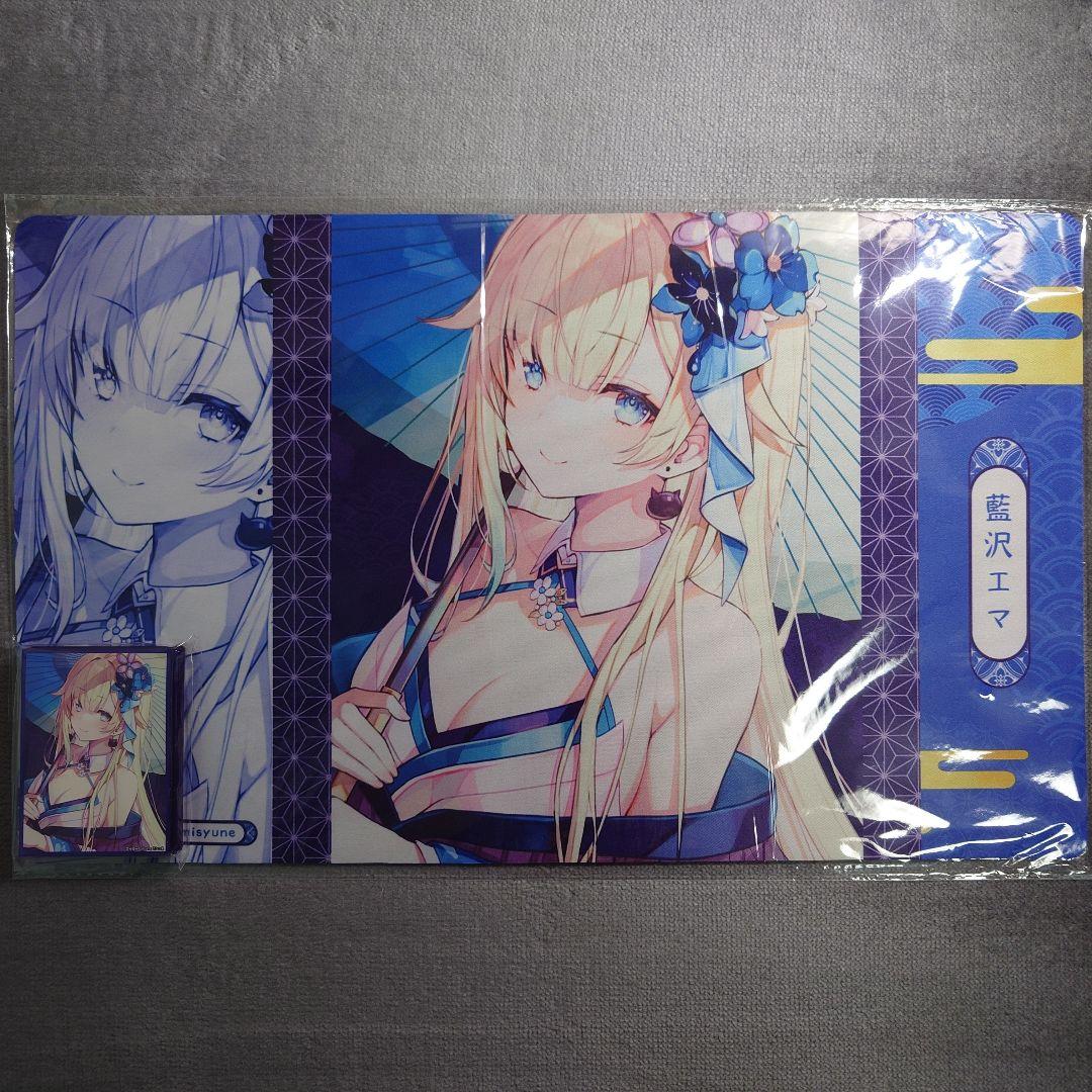 α2 ぶいすぽっ! 和服&和傘&黒猫のピアス 藍沢エマ スリーブ&プレイマット