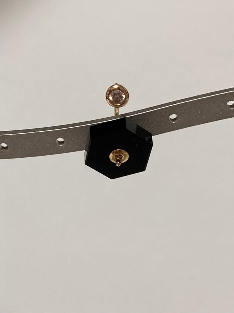 美品　hirotaka ヒロタカ　ダイヤモンド　オニキス　ピアス　片耳　k10