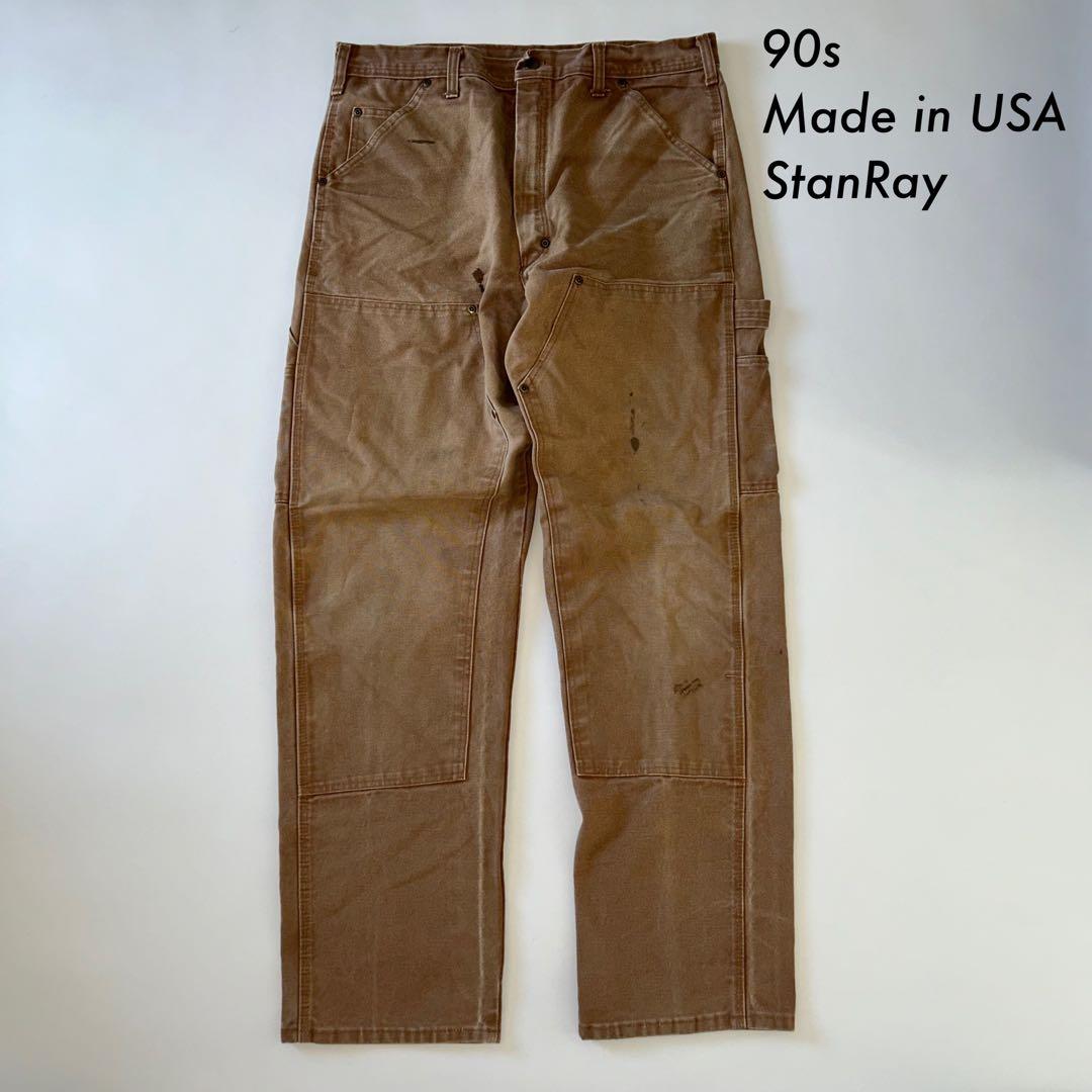 90s Stan Ray ダブルニー USA製 ブラウンダック ペインターパンツ